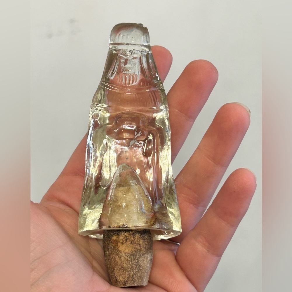 Vintage Pressed Glass Nativity Figurine Wise Man Cork Stopper Christmas Decor - Picture 2 of 13